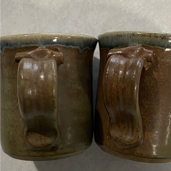 Set of 2 handmade pottery coffee tea mugs - Picture 8 of 12